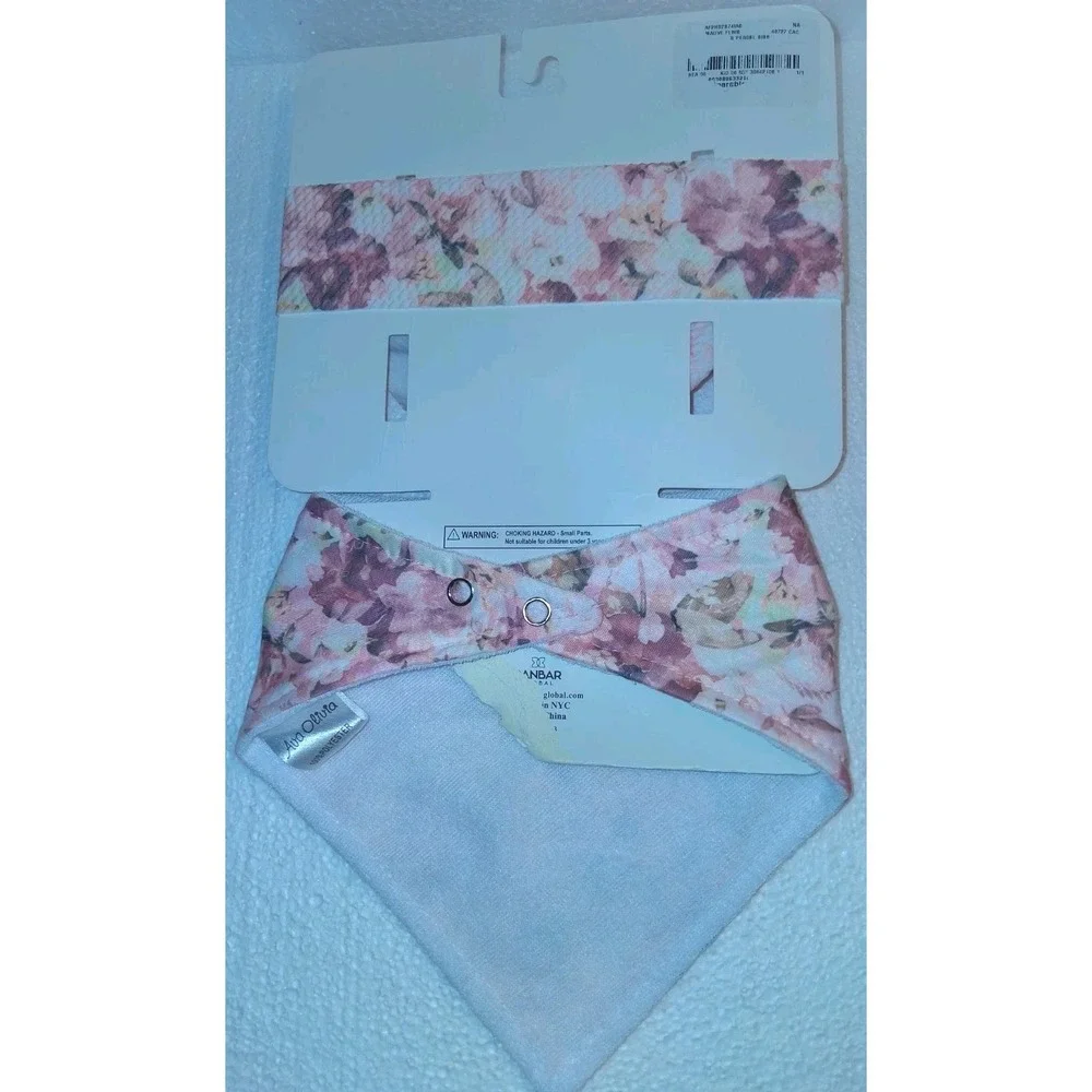 Ava Olivia Baby girls pink floral  bib & bow‎ set New Colorful